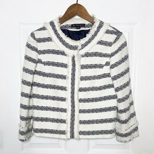 Brooks Brothers White and Navy Striped Jacket